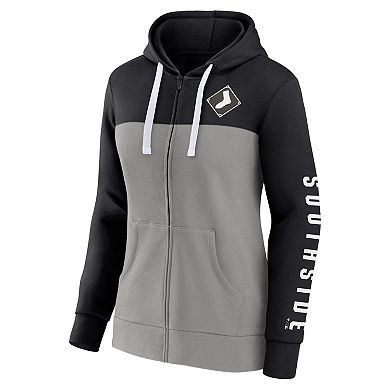 Women's Fanatics Branded Black/Gray Chicago White Sox Take The Field Colorblocked Hoodie Full-Zip Jacket