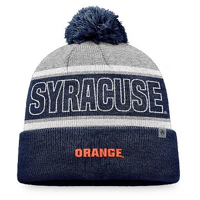 Men's Top of the World Navy/Heather Gray Syracuse Orange Cuffed Knit Hat with Pom