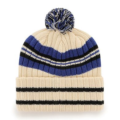 Men's '47 Natural Kentucky Wildcats Hone Patch Cuffed Knit Hat with Pom