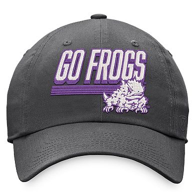 Men's Top of the World Charcoal TCU Horned Frogs Slice Adjustable Hat