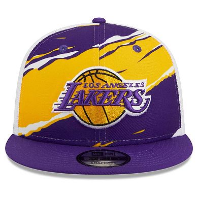 Men's New Era Purple/White Los Angeles Lakers Tear Trucker 9FIFTY Adjustable Hat