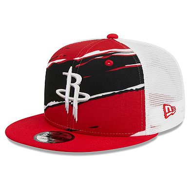 Men's New Era Red/White Houston Rockets Tear Trucker 9FIFTY Adjustable Hat