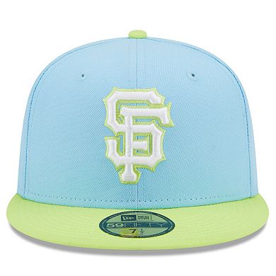 Men's New Era Light Blue/Neon Green San Francisco Giants Spring Color Two-Tone 59FIFTY Fitted Hat