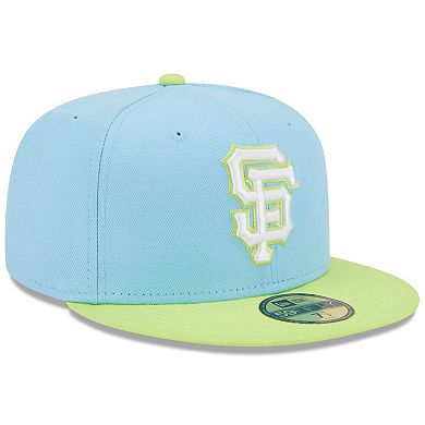 Men's New Era Light Blue/Neon Green San Francisco Giants Spring Color Two-Tone 59FIFTY Fitted Hat