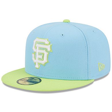 Men's New Era Light Blue/Neon Green San Francisco Giants Spring Color Two-Tone 59FIFTY Fitted Hat