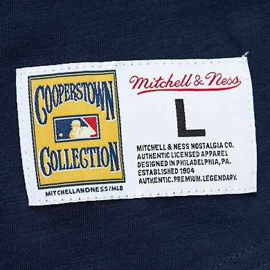 Men's Mitchell & Ness Navy San Diego Padres Cooperstown Collection Legendary Raglan Slub Henley 3/4-Sleeve T-Shirt