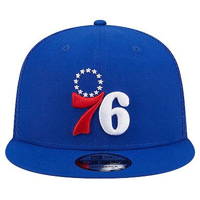Men's New Era Royal Philadelphia 76ers Evergreen Meshback 9FIFTY Snapback Hat