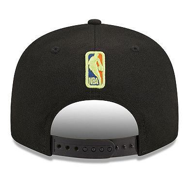 Men's New Era Black Philadelphia 76ers Neon Pop 9FIFTY Snapback Hat