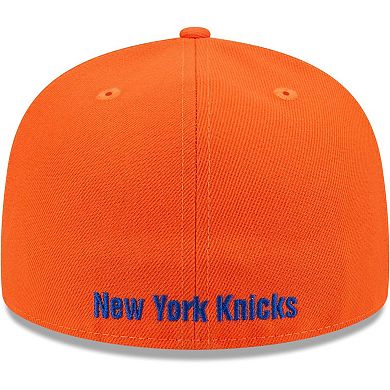 Men's New Era Blue/Orange New York Knicks Gameday Wordmark 59FIFTY Fitted Hat