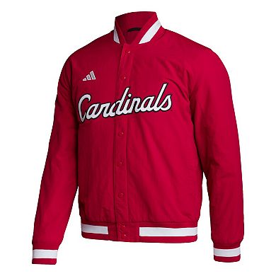 Men's adidas Red Louisville Cardinals Baseball Coaches Full-Snap Jacket
