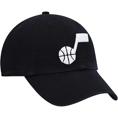 Men's '47 Black Utah Jazz Team Logo Clean Up Adjustable Hat
