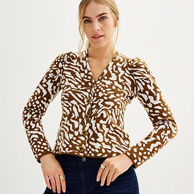 Women's Nine West Puff Sleeve Cardigan