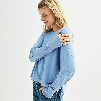 Juniors' SO® Oversized Boyfriend Vintage Washed Tee