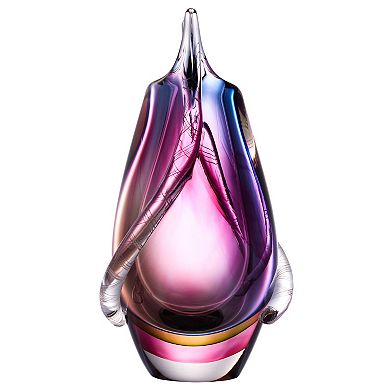 Luxury Lane Hand Blown Sommerso Art Glass Teardrop Vase