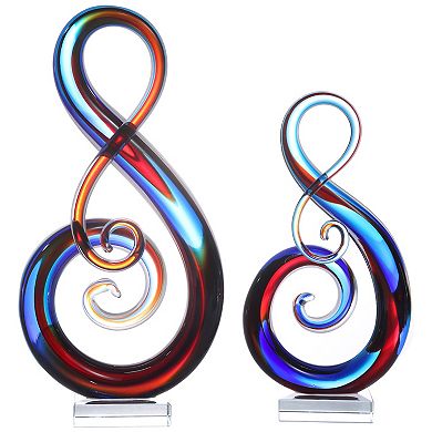 Luxury Lane Hand Blown Treble Sommerso Art Glass Sculpture