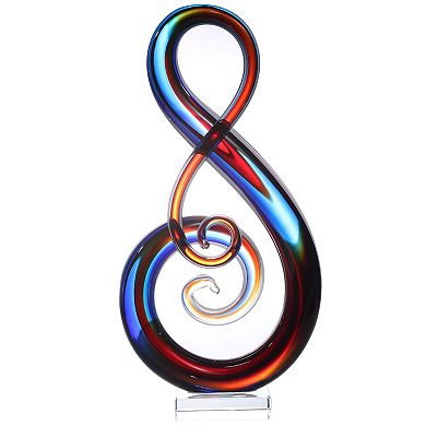 Luxury Lane Hand Blown Treble Sommerso Art Glass Sculpture