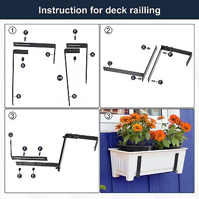 Planter Box Brackets, Adjustable Universal Window Box Brackets, 6pcs