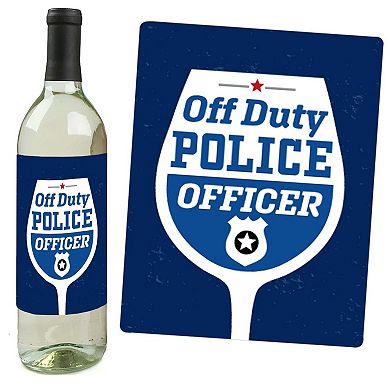 Big Dot Of Happiness Calling All Units - Police - Cop Party Wine Bottle Label Stickers 4 Ct