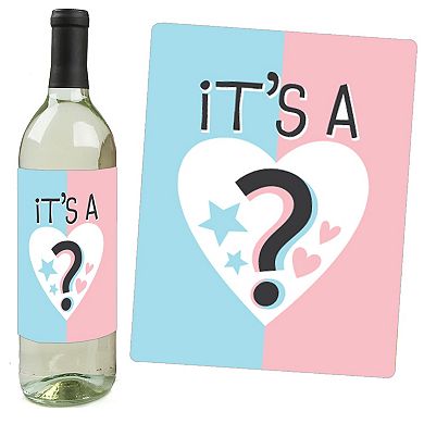 Big Dot Of Happiness Baby Gender Reveal - Party Decor - Wine Bottle Label Stickers - Set Of 4