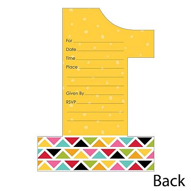 Big Dot Of Happiness 1st Birthday Let's Fiesta - Shaped Fill-in Invitations & Envelopes 12 Ct