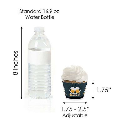 Big Dot Of Happiness Cheers & Beers To 40 Years 40th Cupcake Wrappers & Treat Picks Kit 24 Ct