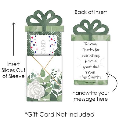 Big Dot Of Happiness Boho Botanical Money & Gift Card Sleeves - Nifty Gifty Card Holders 8 Ct
