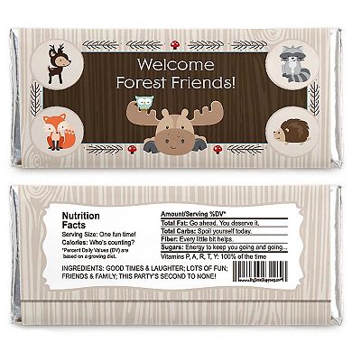 Big Dot Of Happiness Woodland Creatures Candy Bar Wrappers Baby Shower Birthday Favors 24 Ct