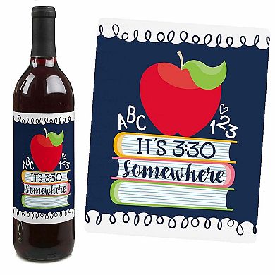 Big Dot Of Happiness Back To School First Day Of School Decor Wine Bottle Label Stickers 4 Ct