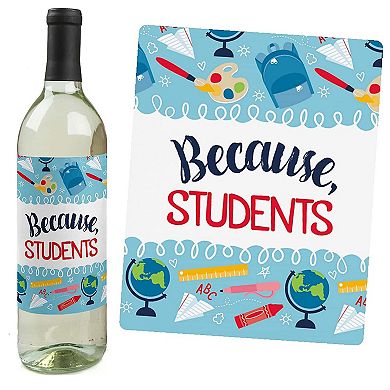 Big Dot Of Happiness Back To School First Day Of School Decor Wine Bottle Label Stickers 4 Ct