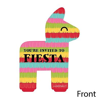 Big Dot Of Happiness Let's Fiesta - Shaped Fill-in Invitations With Envelopes - 12 Ct