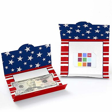 Big Dot Of Happiness Stars & Stripes - Usa Patriotic Party - Money & Gift Card Holders - 8 Ct