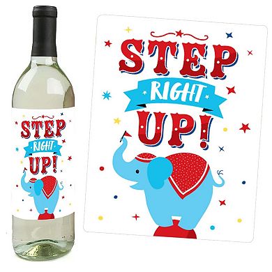 Big Dot Of Happiness Carnival - Step Right Up Circus Party Wine Bottle Label Stickers 4 Ct