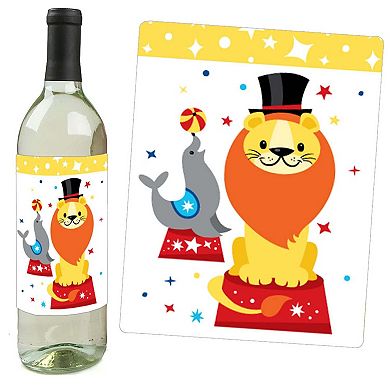 Big Dot Of Happiness Carnival - Step Right Up Circus Party Wine Bottle Label Stickers 4 Ct