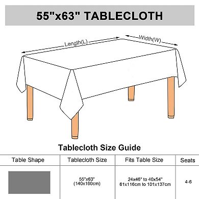 Table Cloths, Dining Table Cover Protector For Parties Holiday Indoor Outdoor 55"x 63"