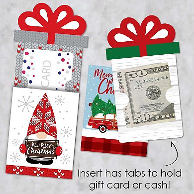 Big Dot Of Happiness Assorted Red & Green Holiday Money & Gift Nifty Gifty Card Holders 8 Ct