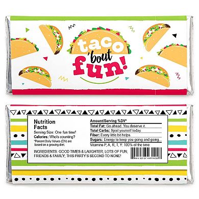 Big Dot Of Happiness Taco 'bout Fun - Candy Bar Wrapper Mexican Fiesta Favors - Set Of 24