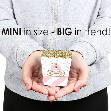 Big Dot Of Happiness Little Princess Crown - Mini Favor Boxes - Party Treat Candy Boxes 12 Ct