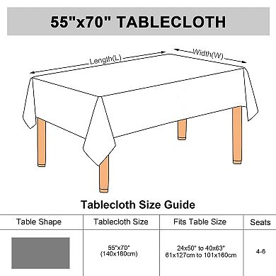 Table Cloths, Dining Table Cover Protector For Parties Holiday Indoor Outdoor 55"x71"