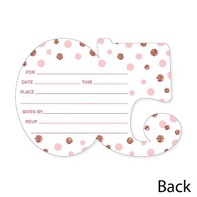 Big Dot Of Happiness 50th Pink Rose Gold Birthday Party Invitation Cards With Envelopes 12 Ct