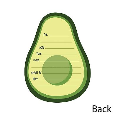 Big Dot Of Happiness Hello Avocado - Shaped Fill-in Invitations With Envelopes - 12 Ct