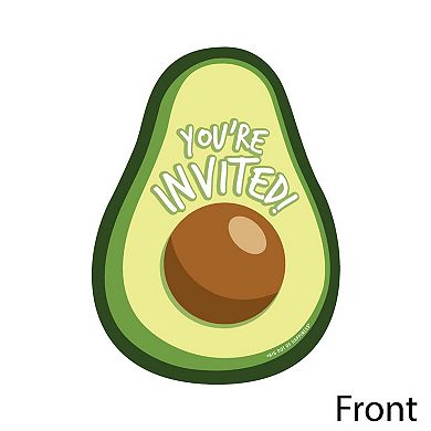 Big Dot Of Happiness Hello Avocado - Shaped Fill-in Invitations With Envelopes - 12 Ct