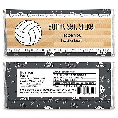 Big Dot Of Happiness Bump, Set, Spike - Volleyball - Candy Bar Wrappers Party Favors - 24 Ct
