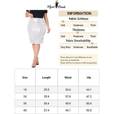 Plus Size Sequin Skirt For Women High Waist Sparkle Bodycon Pencil Skirts Night Out Party