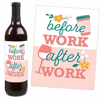 Big Dot Of Happiness Female Best Boss Ever - Women Boss's Day Wine Bottle Label Stickers 4 Ct