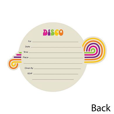 Big Dot Of Happiness 70's Disco - Shaped Fill-in Invitations With Envelopes - 12 Ct