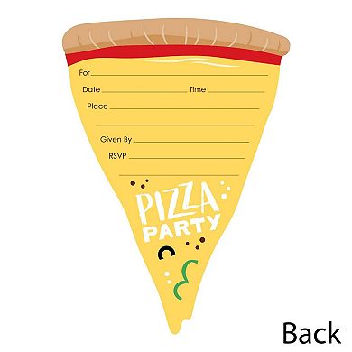 Big Dot Of Happiness Pizza Party Time - Shaped Fill-in Invitations With Envelopes - 12 Ct