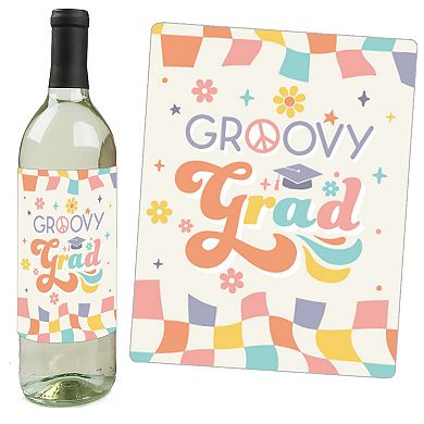 Big Dot Of Happiness Groovy Grad Hippie Party Decorations Wine Bottle Label Stickers Set Of 4