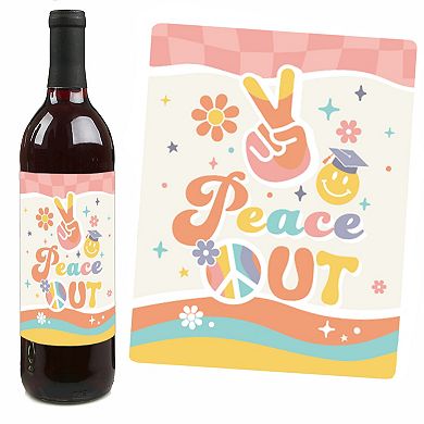 Big Dot Of Happiness Groovy Grad Hippie Party Decorations Wine Bottle Label Stickers Set Of 4