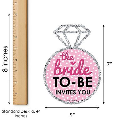 Big Dot Of Happiness Bride-to-be - Shaped Fill-in Invitations With Envelopes - 12 Ct