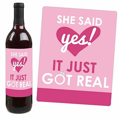Big Dot Of Happiness Bride-to-be - Classy Bachelorette Party Wine Bottle Label Stickers 4 Ct